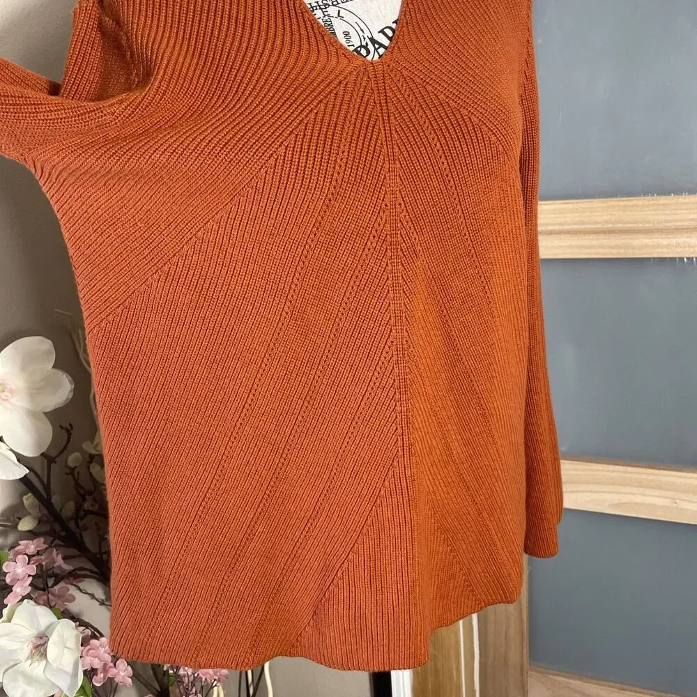 Chico’s Rust Turtleneck Keyhole Knit Tunic Sweater Size 2 Large Fall Winter